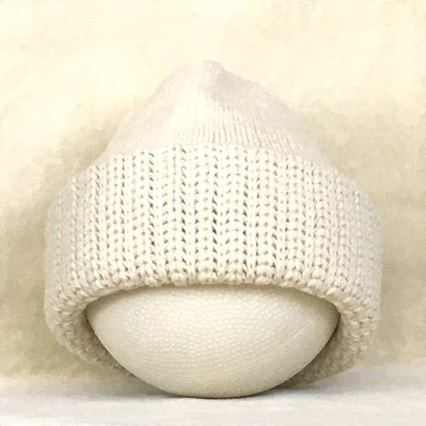 2-layer heavy-gauge cuff cap white