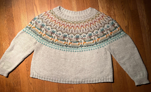 knitted sweater by nancy cooey