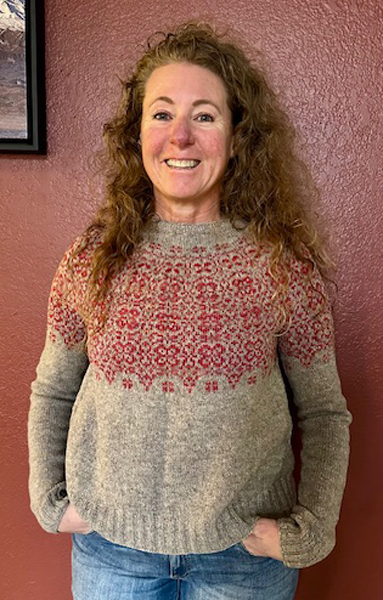 knitted sweater by brande mcgovern