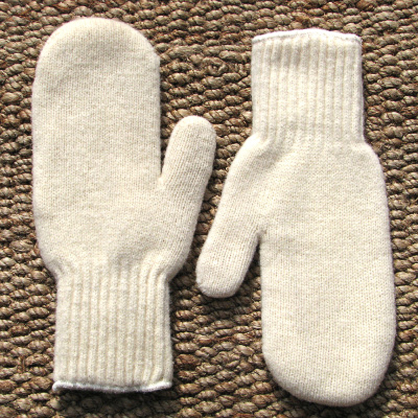 2-layer jersey mitten white