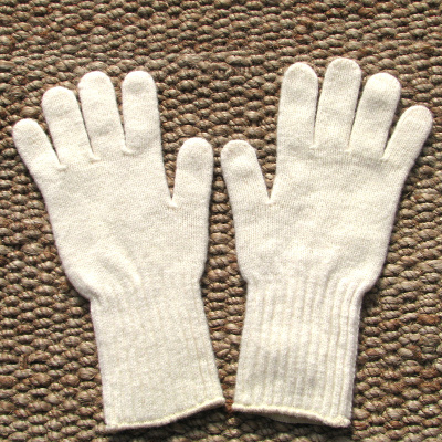 woolen jersey glove white