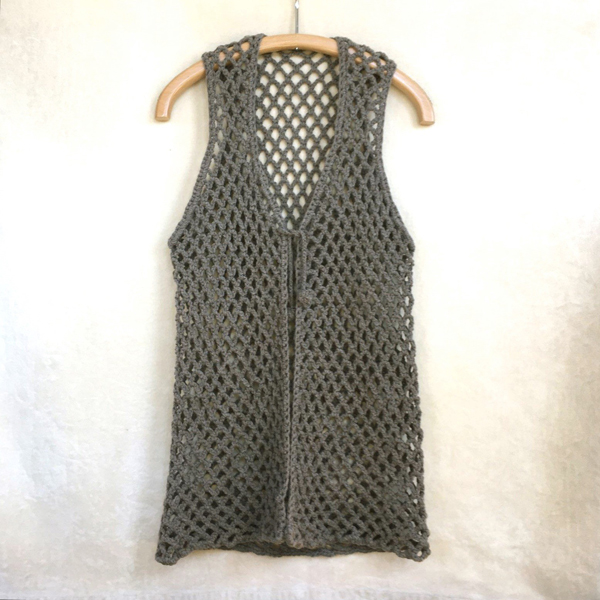 hand-crocheted vest gray