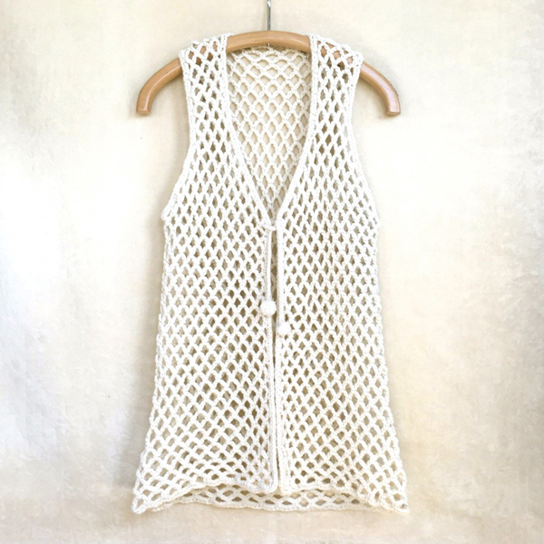 hand-crocheted vest white