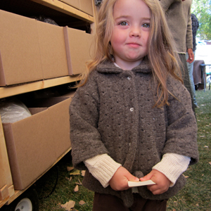 pointelle knitted coat dark gray