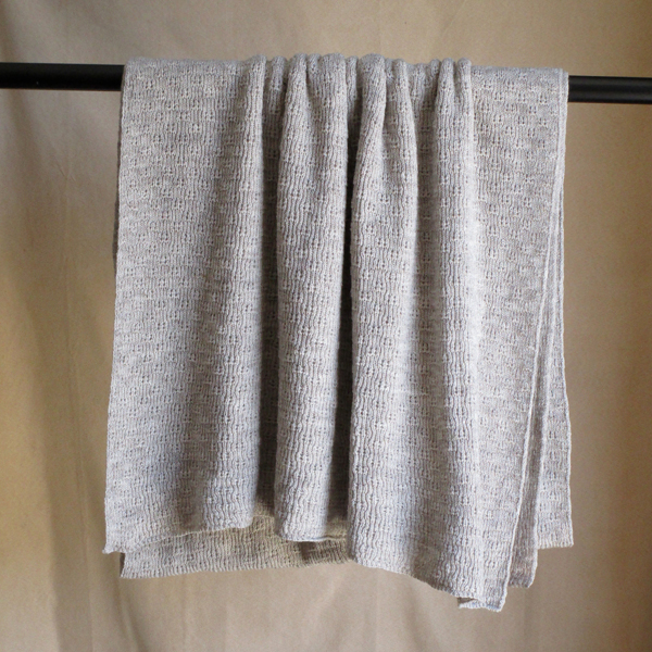 rib / tuck stitch blanket light gray