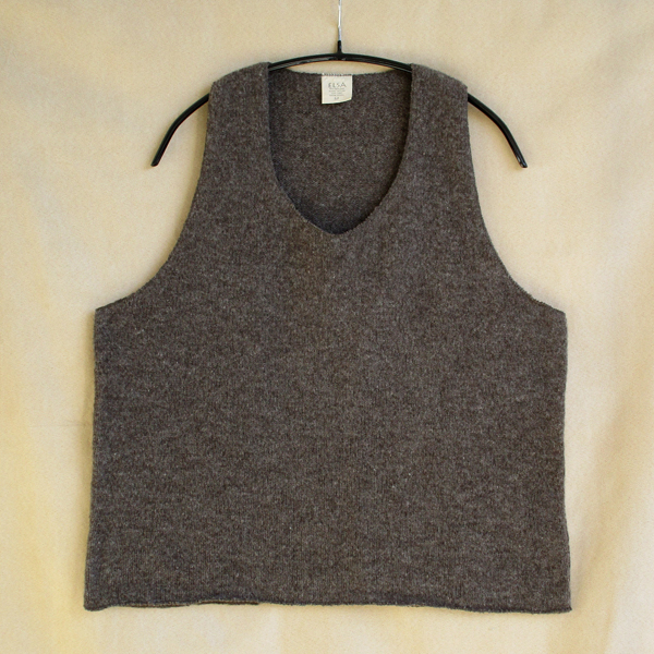 serged-edge vest dark gray
