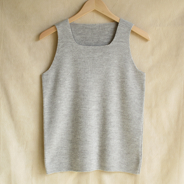 square-neck ribbed tank top light gray heather