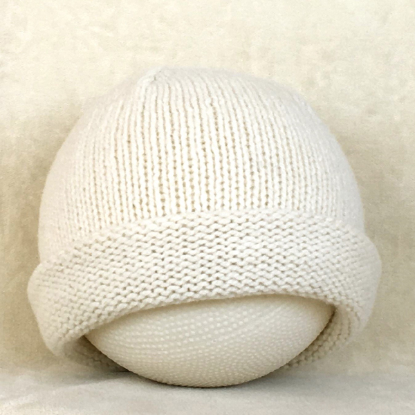 heavy-gauge hat, tall, white