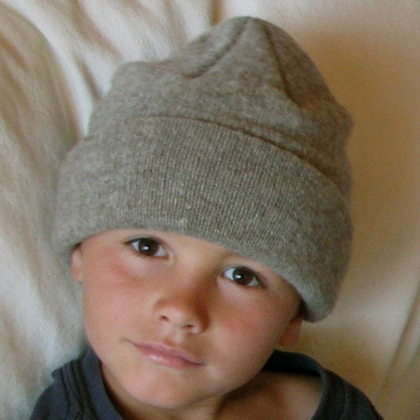 2-layer jersey cuff cap medium gray