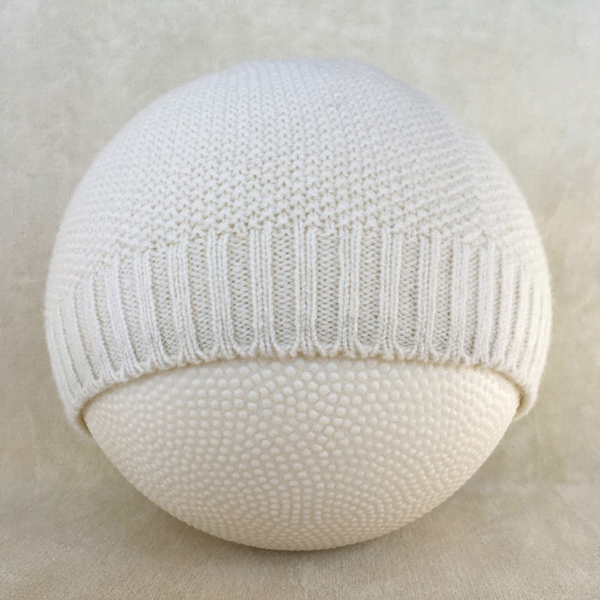 seed stitch beanie white