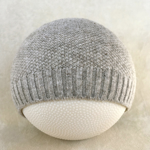 seed stitch beanie light gray