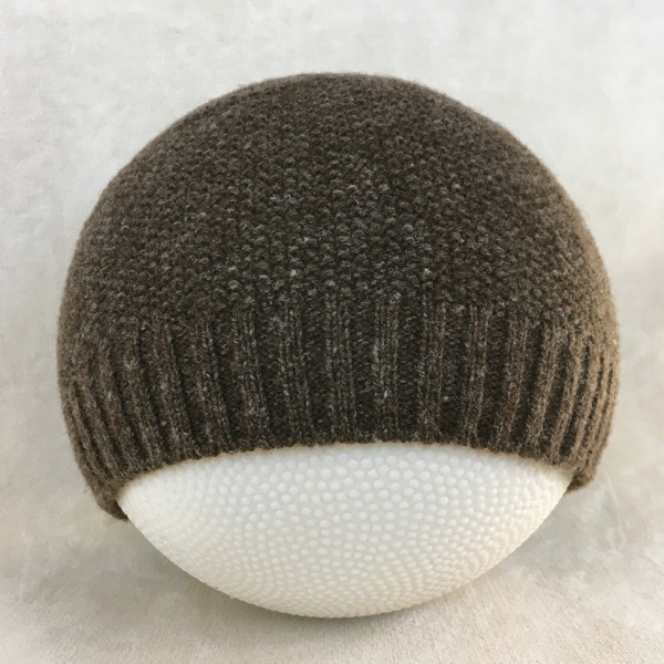 seed stitch beanie dark brown