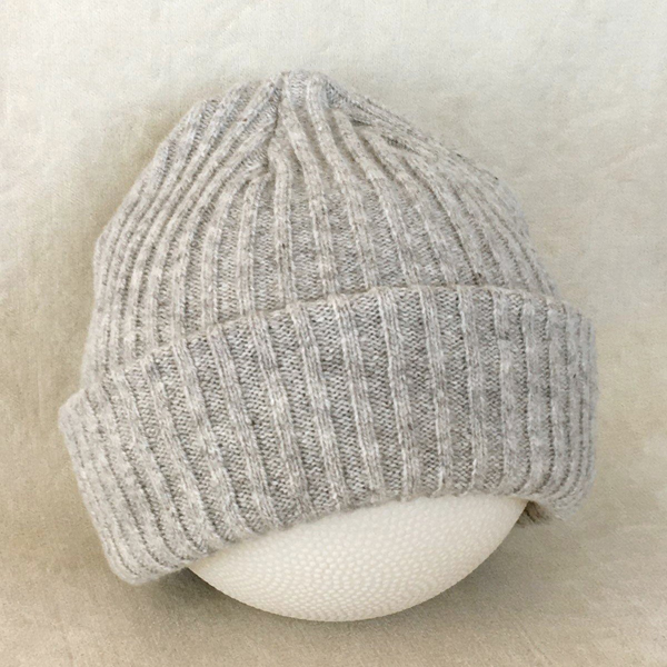 2-layer 2x2 rib cuff cap light gray