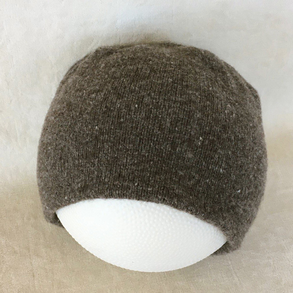 2-layer jersey beanie dark gray-brown