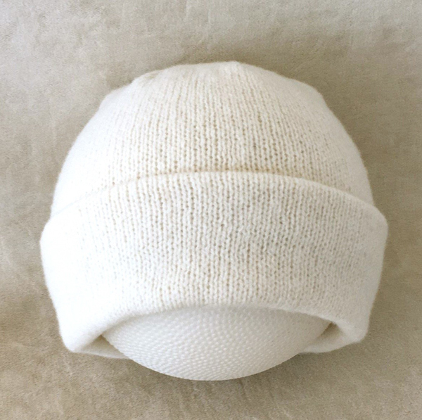 2-layer jersey cuff cap white