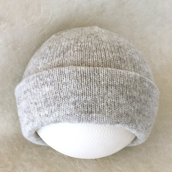 2-layer jersey cuff cap light gray