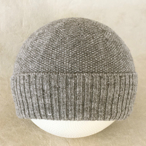 seed stitch cuff cap medium gray