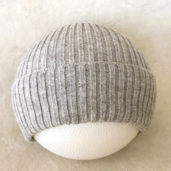 2X2 rib cuff cap light gray
