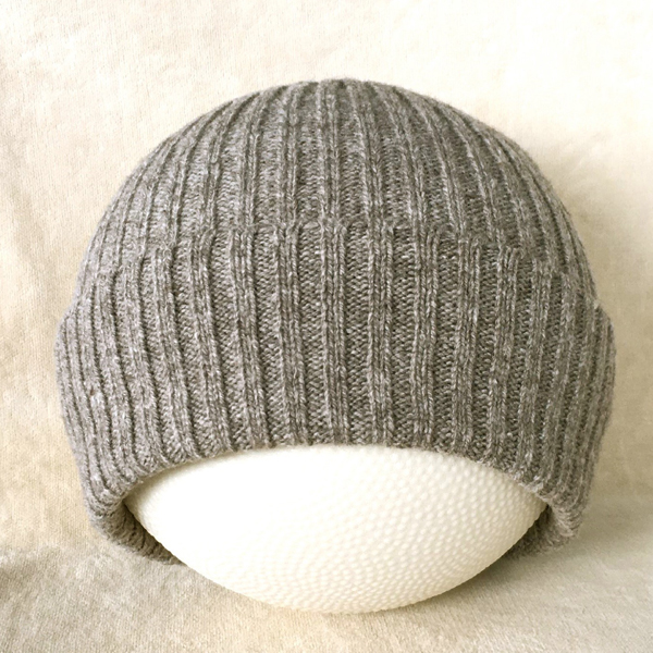 2x2 rib cuff cap medium gray