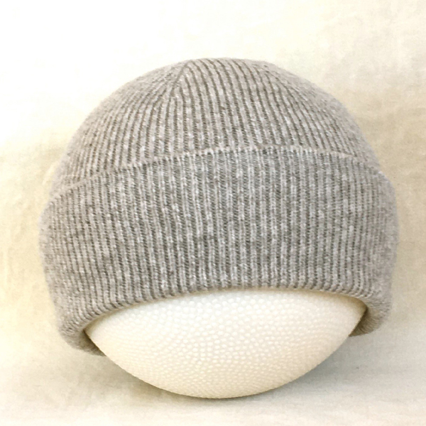 1x1 rib cuff cap light gray