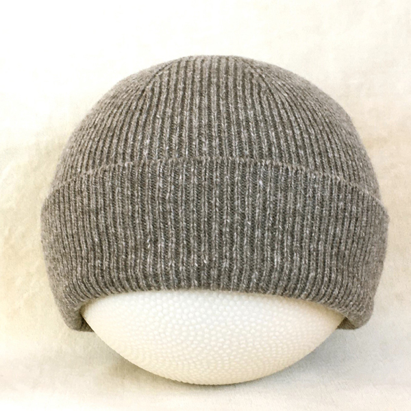 1x1 rib cuff cap medium gray