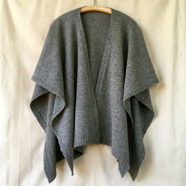 Rib-Trim Ruana Dark Gray