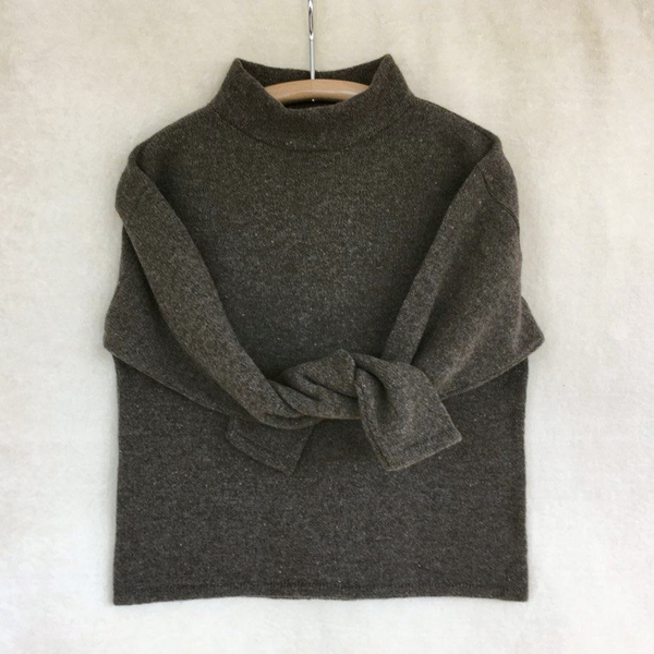 mock turtleneck sweater dark gray