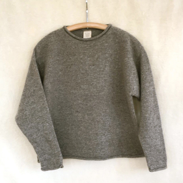 rolled edge sweater medium gray