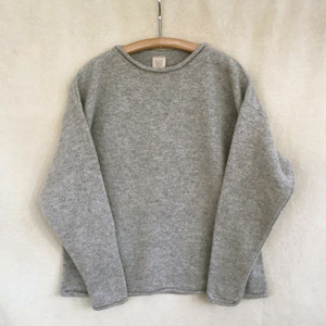 rolled edge sweater light gray