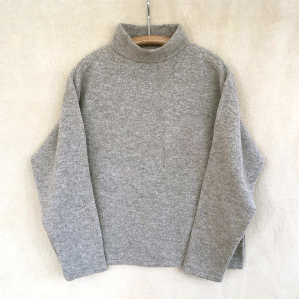 mock turtleneck sweater light gray