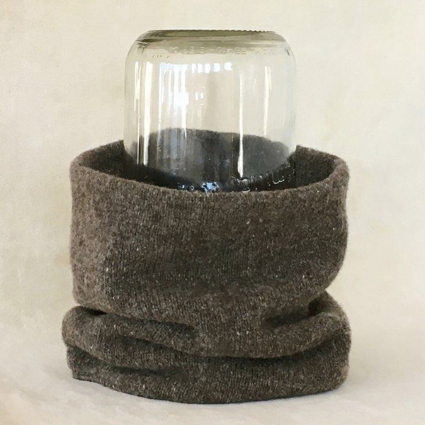 double-layer jersey neckwarmer, tall, dark gray