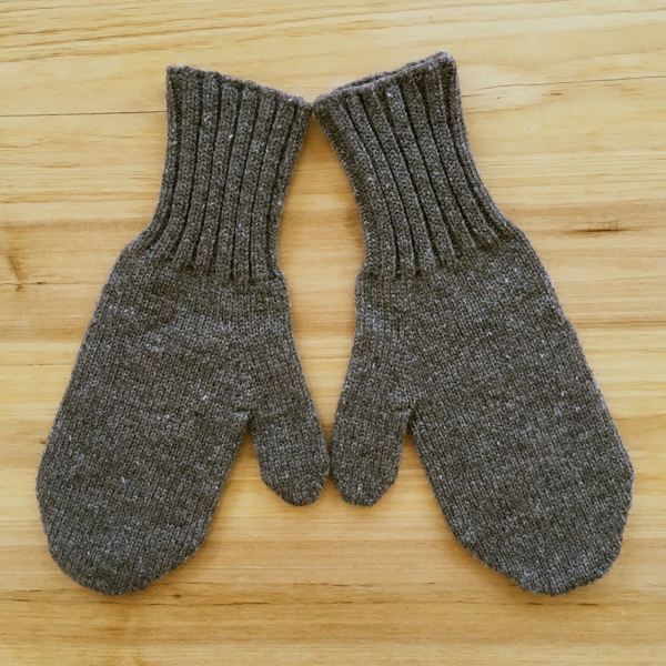Woolen Jersey Mitten, Dark Gray