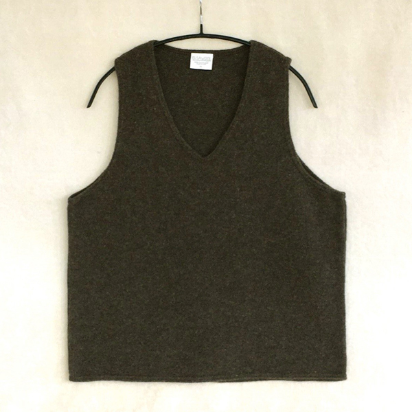 v-neck vest dark brown