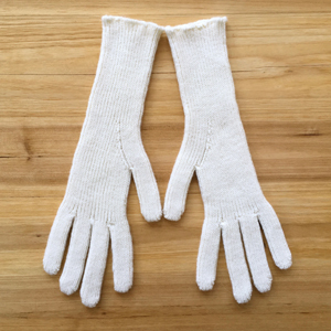 worsted ribbed glove lighter weight white