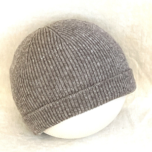 1 x 1 rib beanie medium gray