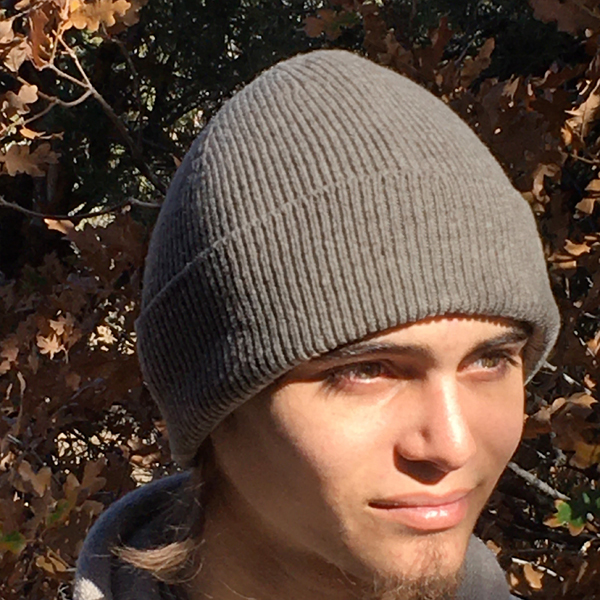 1x1 rib cuff cap medium gray