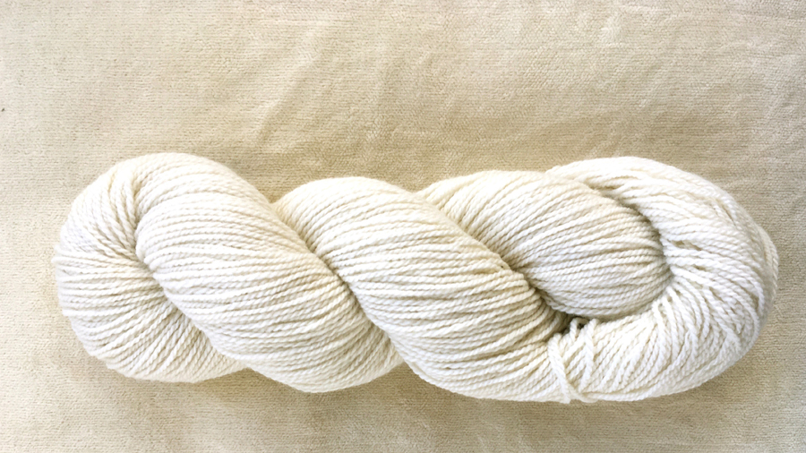 woolen-spun low twist fingering weight yarn, dark gray-brown