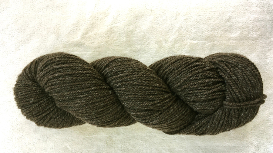 woolen-spun low twist fingering weight yarn, dark brown