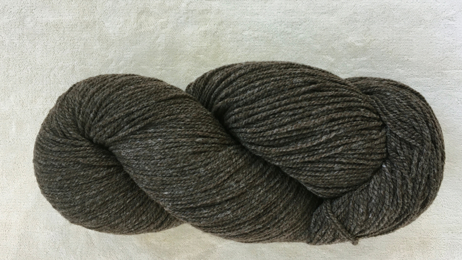 woolen-spun fingering weight, dark brown