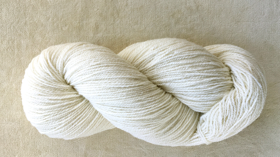 woolen-spun fingering weight, white