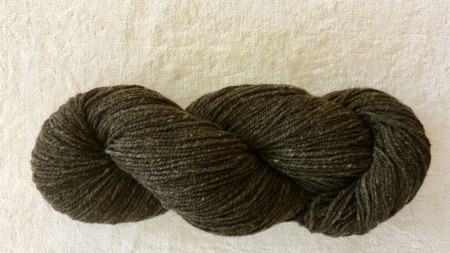 woolen-spun lace weight, dark brown
