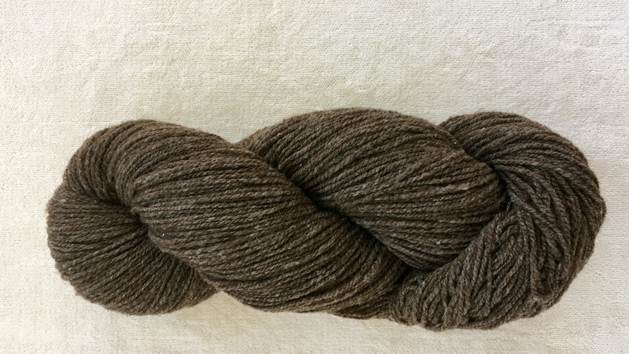 woolen-spun lace weight, dark brown