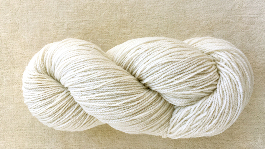 woolen-spun low twist fingering weight, white