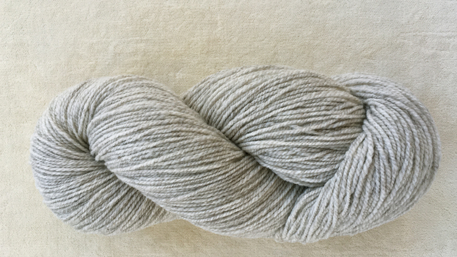 woolen-spun low twist fingering weight, light gray