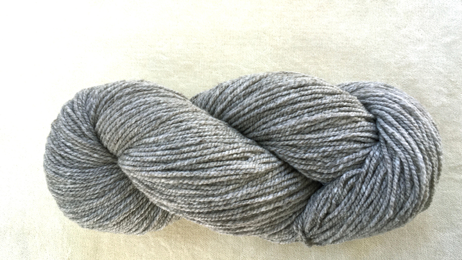 woolen-spun sport weight yarn, medium gray