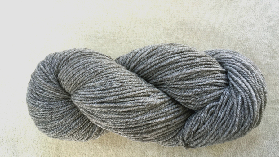 woolen-spun sport weight yarn, medium gray