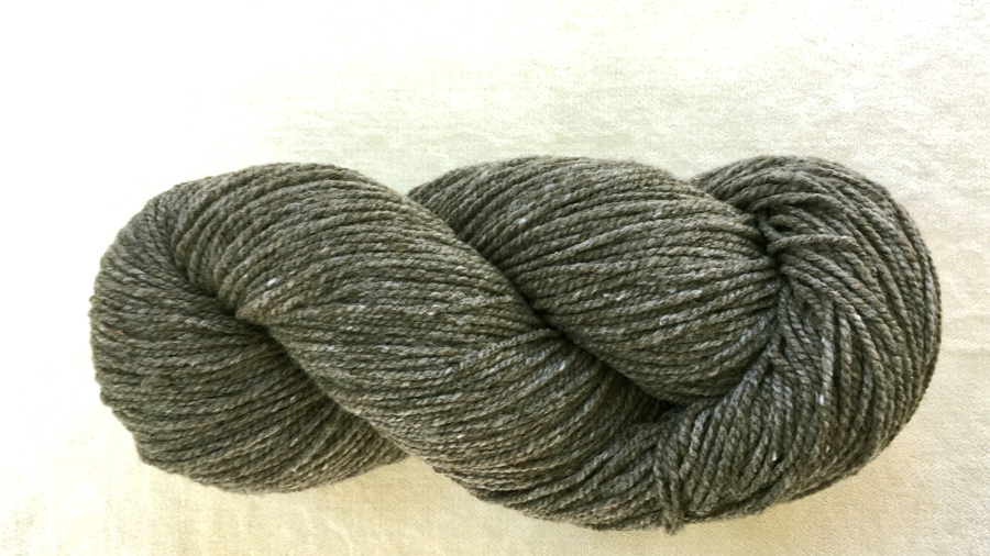 woolen-spun sport weight yarn, dark gray-brown