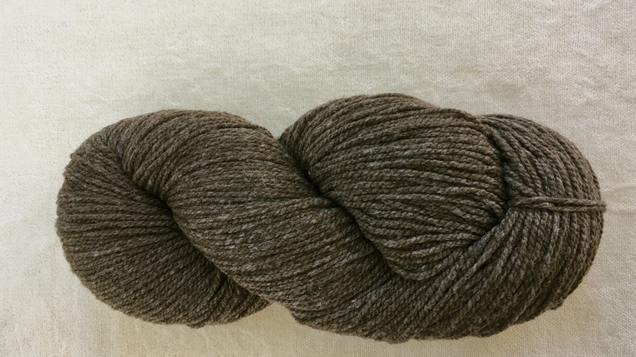 woolen-spun sport weight yarn, dark gray-brown
