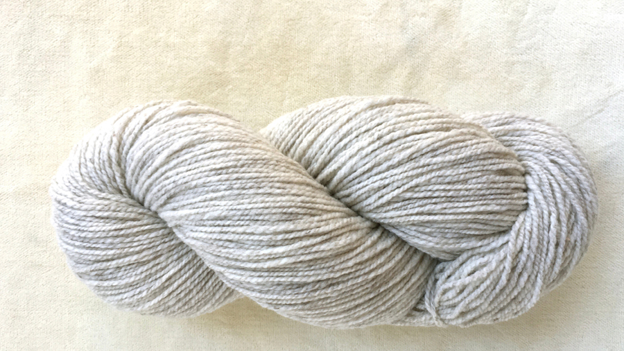 woolen-spun sport weight yarn, silver