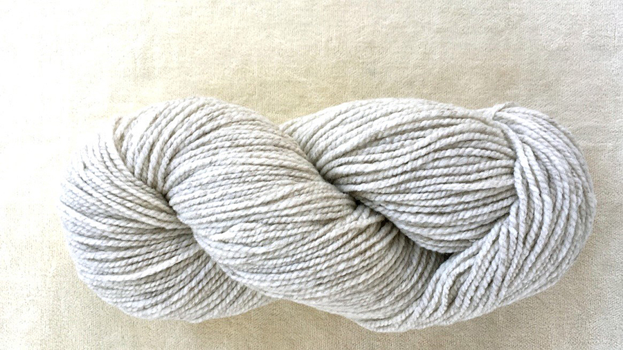 woolen-spun worsted aran weight yarn, silver